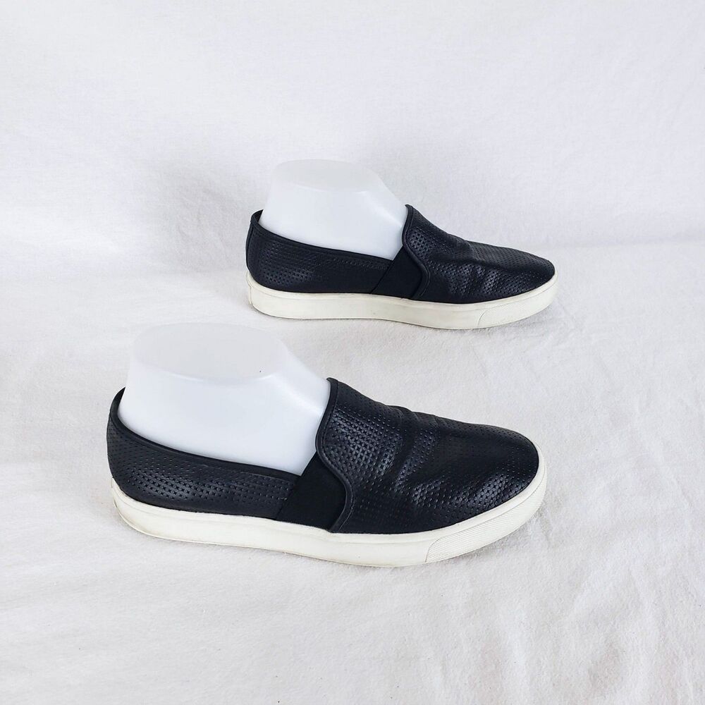 Vince Blair Slip On Sneakers Womens 6.5 Leather Black Minimalist Chic